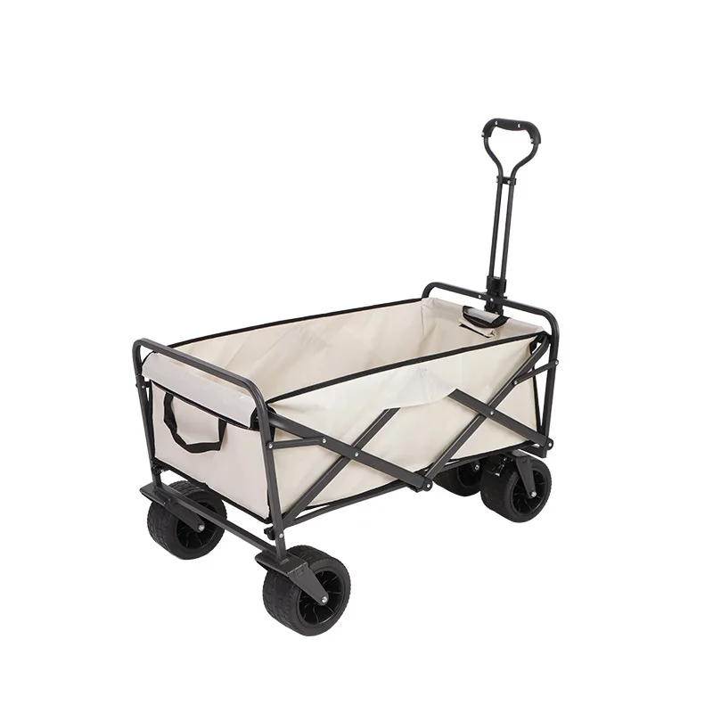 

Outdoor Camping Portable Cart Foldable Picnic Pull Cart Trolley with Wheels Cart Light Weight Handling Outdoor Leisure Products