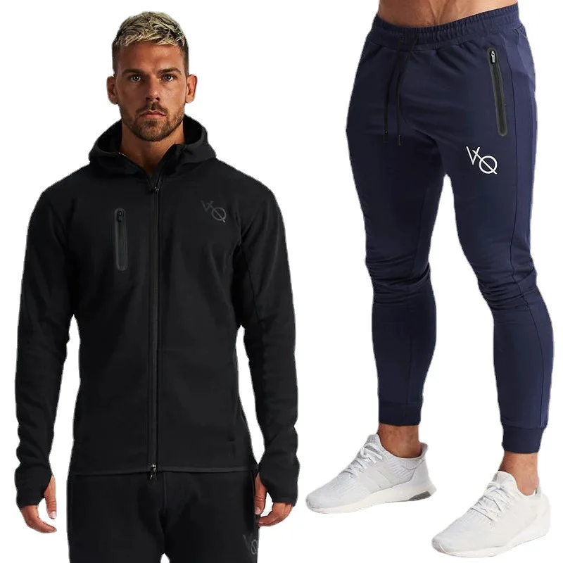 VANQUISH American men's tracksuit hoodie sweatpants two-piece jogger gym training suit set