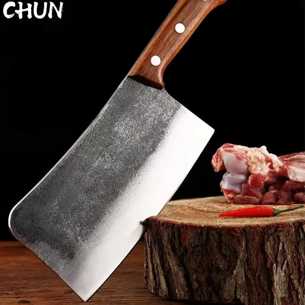 1 KG Chopping Knife Handmade Forged Kitchen Bone Knife Butcher Best Tools Durable Hard Blade Chopper Kithen Knife Forged Cleaver