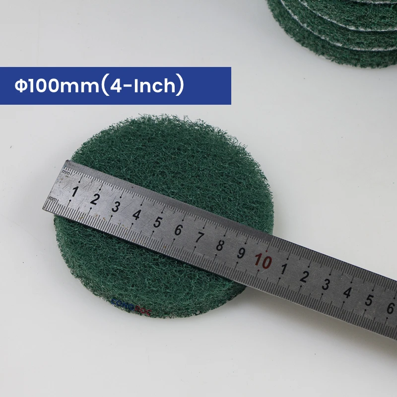 Juego de 25 Discos de Limpieza de 100 mm (4 Pulgadas), Almohadillas de Fibra de Nailon con Gancho y Bucle para Eliminar Óxido y Limpiar