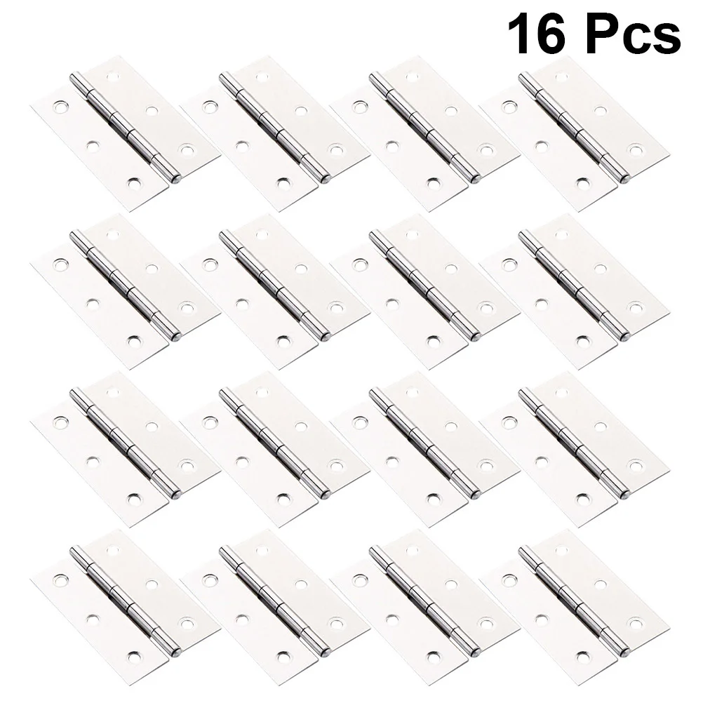 

16pcs 3 Inch Stainless Steel Door Hinge Heavy Duty Butt Hinge For Wood Box Toolbox Cabinet Furniture Window Flap Hardware