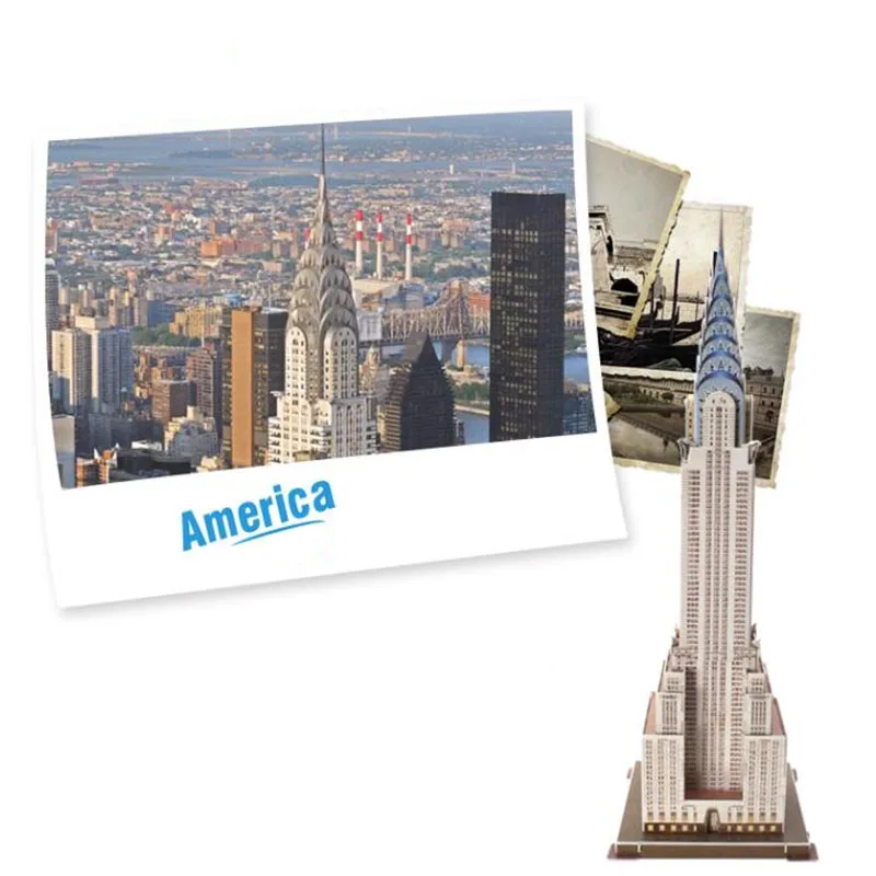 Chrysler Building 3D EPS Paper Puzzle Model Toy United States New York America World Great Architecture Boy Girl Birthday Gift