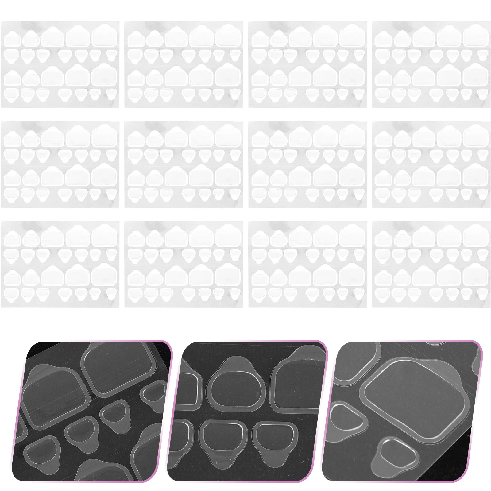 20 Sheets Nail Glue Stickers for Press on Nails Long Sticky Tabs Tape Labels Adhesive