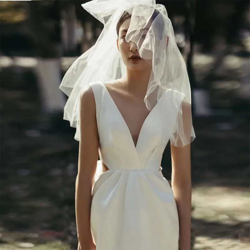

2025New Simple Forest Style Travel Photography Bride Wedding Welcome Outing Gauze Dress for Women