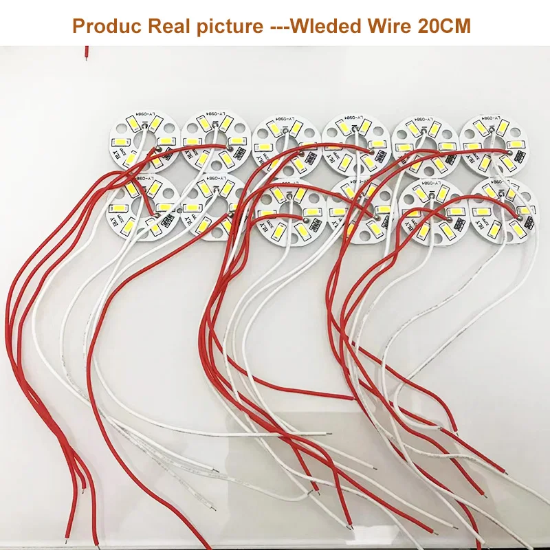 Venda quente 1 pçs placa de luz led dc5v 3w 6 leds smd5730 lâmpada redonda fonte luz grânulo diâmetro 31mm com 20cm fio quente/luzes brancas