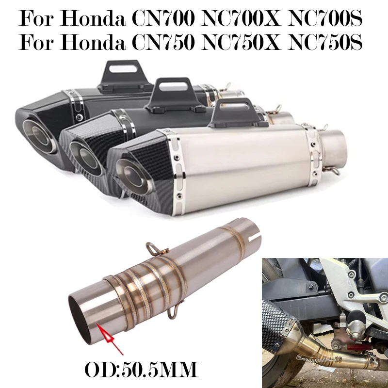 

Надевается для Honda NC700 NC700X NC750 NC750X NC750S 2012-2023 мотоциклетный глушитель среднего звена трубы из углеродного волокна DB Killer