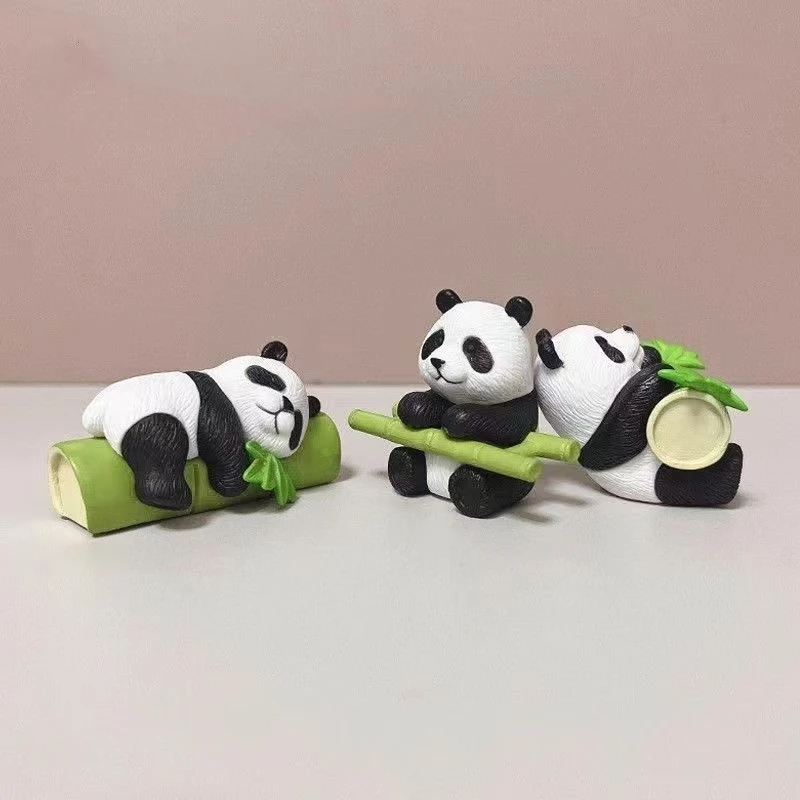 

8Pcs Cartoon PVC Panda Doll Car Decoration Souvenir Micro Landscape Decoration