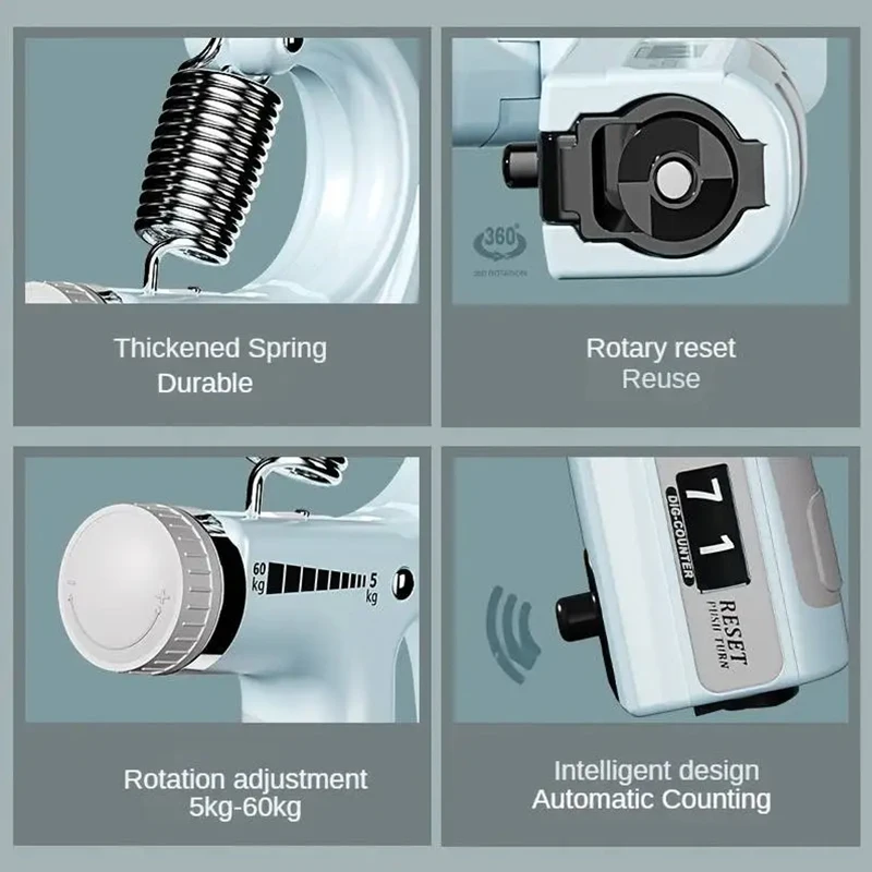 5-60 كجم قابل للتعديل قبضة اليد المقوي متعدد الوظائف قبضة اليد المدرب بناء العضلات مكافحة المعصم الساعد اليد التمارين