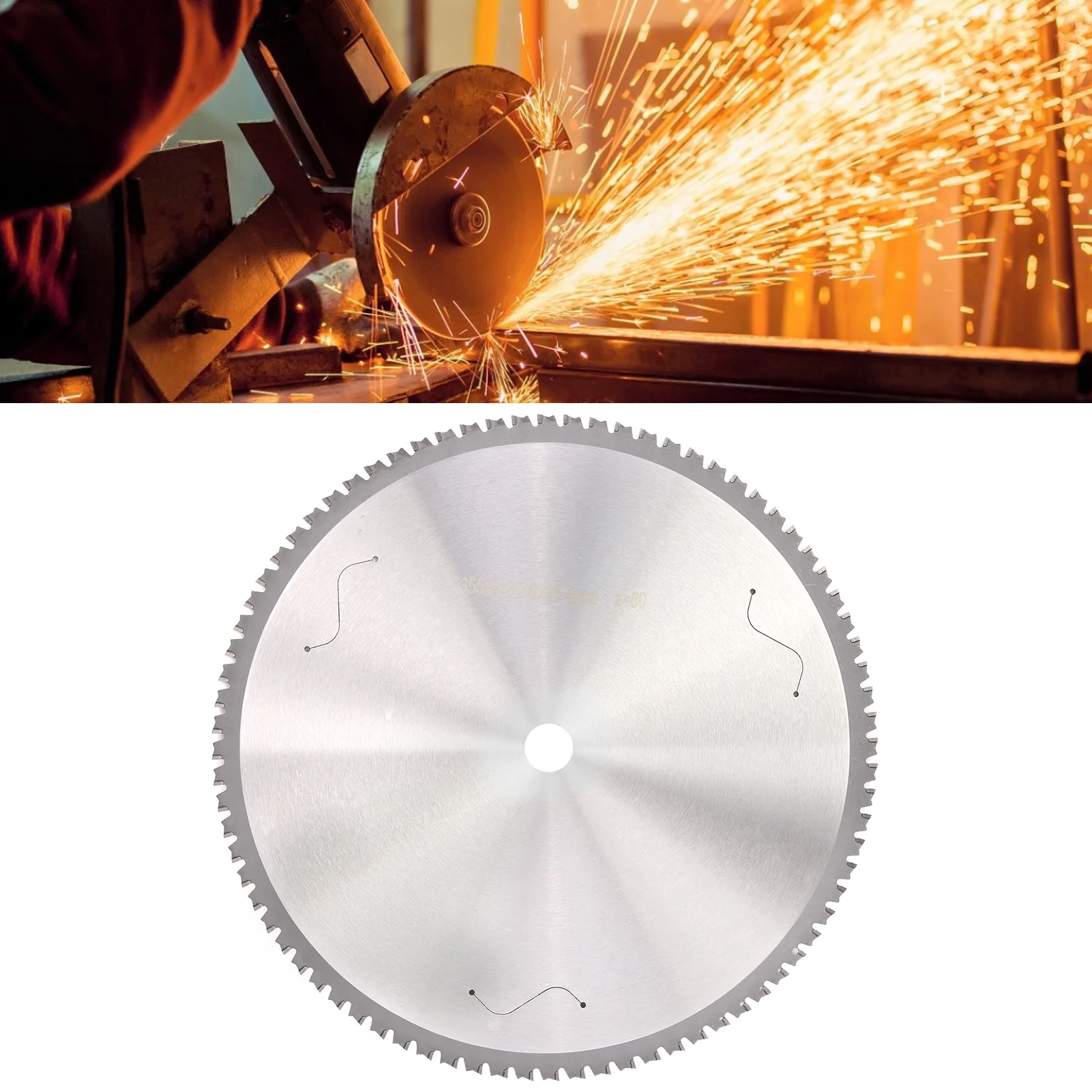Circular Cutting Blade Circular Saw Blade Metal Cutting Disc 80T High‑Speed Steel 355 x 2.6 x 2.0 x 25.4mm Metal Cutting Disc