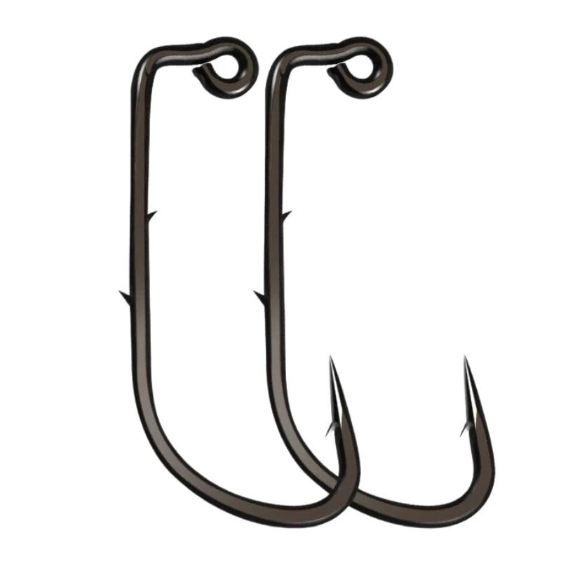 

100pcs Back-to-Back Hooks Right Angle Ringed Fishing Hooks Straight Curved DIY Jig Head Bare Hooks Soft Bait Lure Fishing Tackle