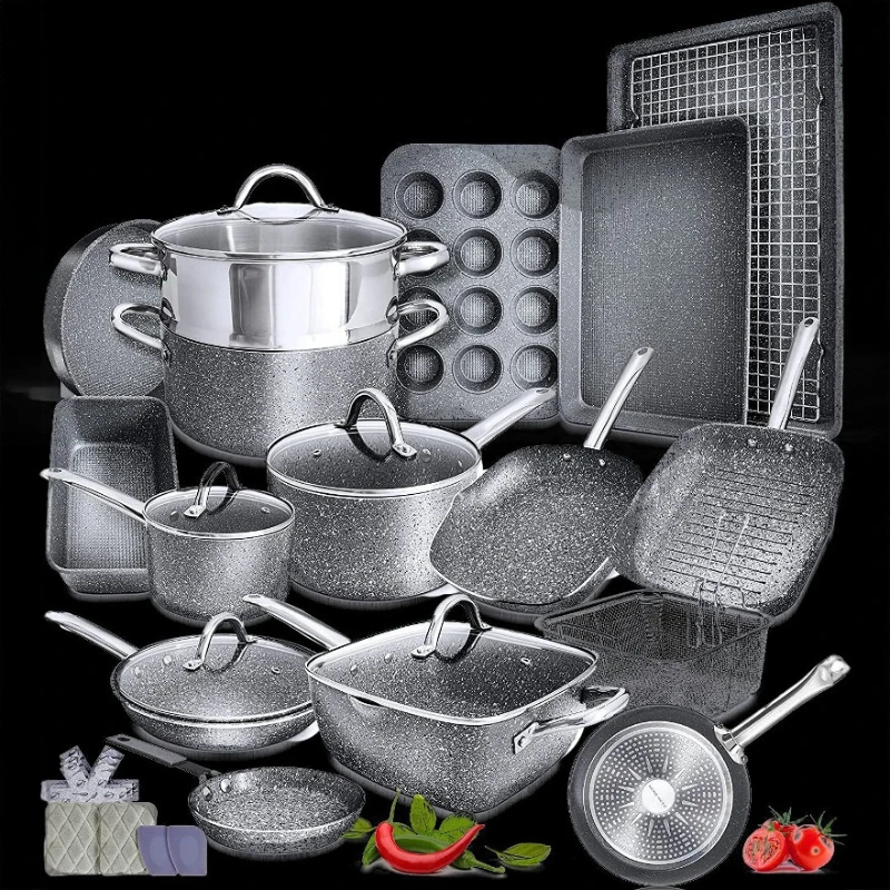 

Kitchen cooking pot set Full set Household Maifanshi non-stick pan 23-piece combination induction cooker