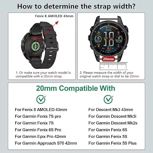 Quickfit 20 22 26 MM Harzarmband für Garmin Uhren Fenix 8 7X 7 7S Solar 6X 6 6S Pro 5X 5 Plus Forerunner 935 945 Epix Gen2 Band – Detail 2