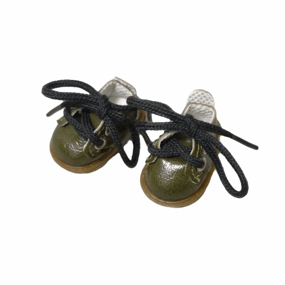 Belle Mini 3.8*2.2*2.4CM chaussures de poupée BJD chaussures en cuir Oxford semelle chaussures de poupée à lacets chaussures en cuir de poupée 1/6 BJD