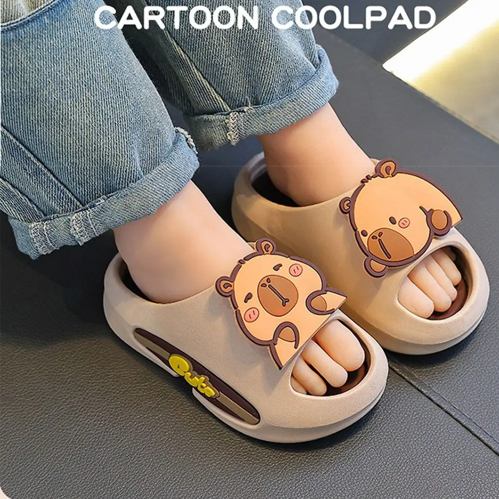 Cartoon Cute Capybara Slippers Platform Anti Slip Cartoon Animal Slippers EVA Solid Color Children's Bathroom Sandals Girls