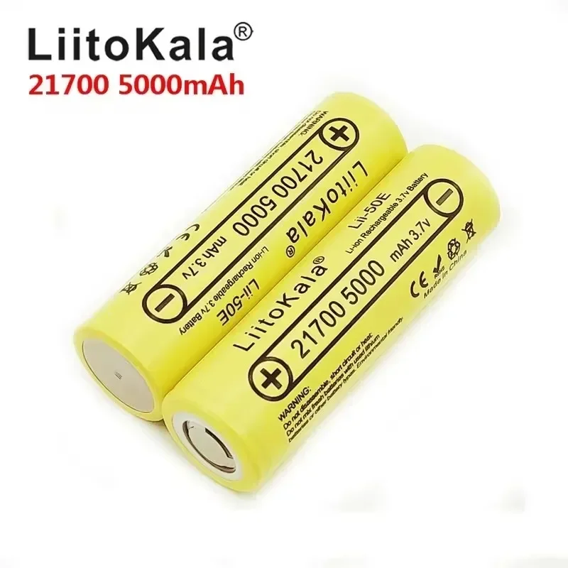 

21700 Battery Rechargeable Battery 3.7V 5000mAh 50A Power Li-ion High Discharge Batteries for Electrical Tools