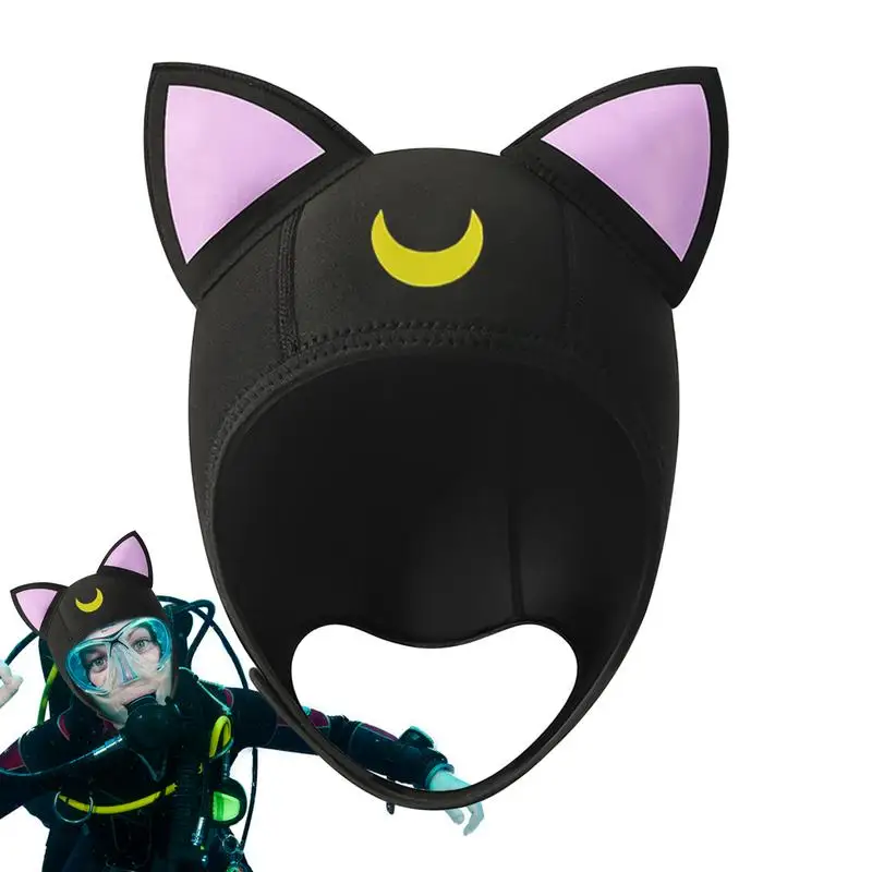 

Swimming Hat Adjustable Surfing Hood Lightweight Cat-Ear Waterproof Scuba Diving Gear Water Sport Hat For Beach Sailing Vacation