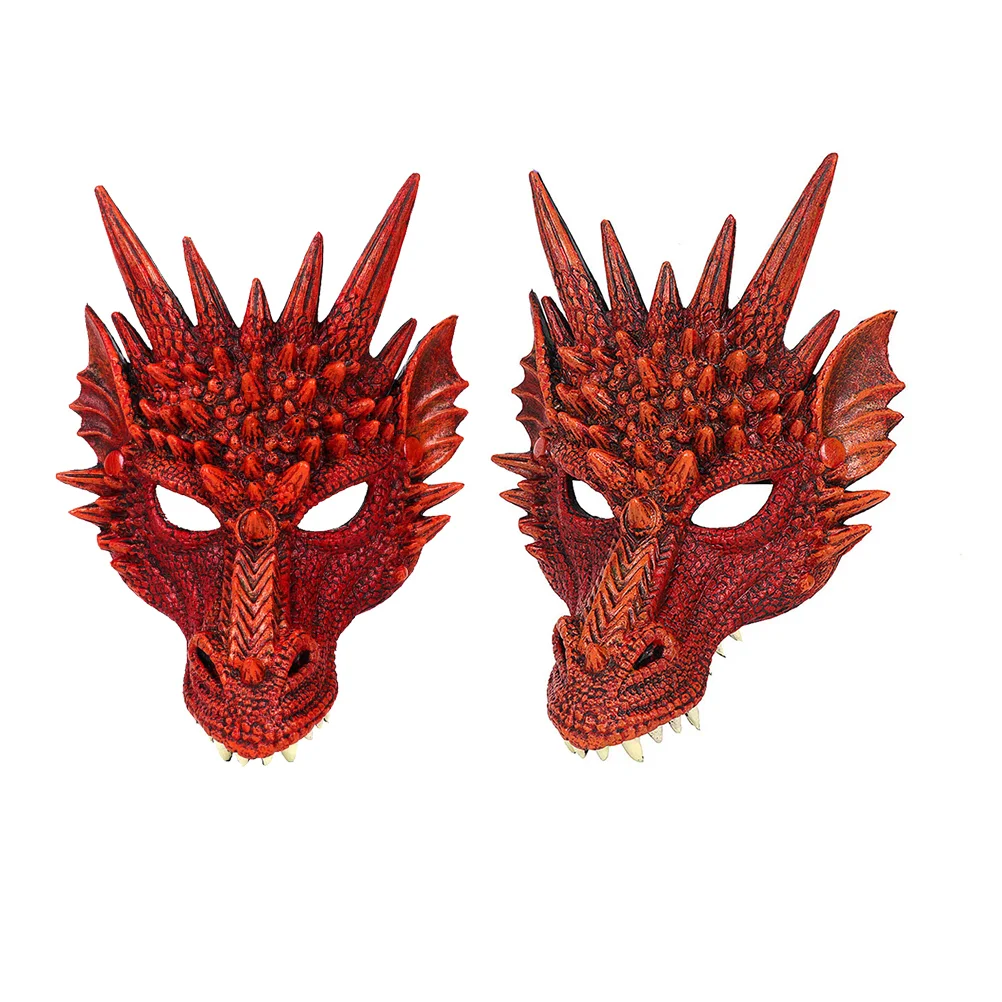 

Dragon Mask Costume Prop Mask Dress-up Accessory for Halloween Masquerade Cosply Costume Party Carnival Performance (Red)