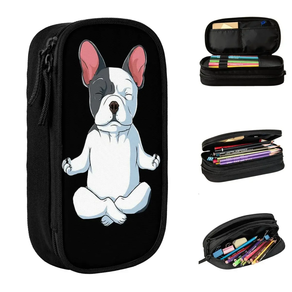 French Bulldog Pencil Cases Pet Puppy Dog Animal Pencil Box Pen Holder Large Storage Bags School Supplies Gifts Stationery