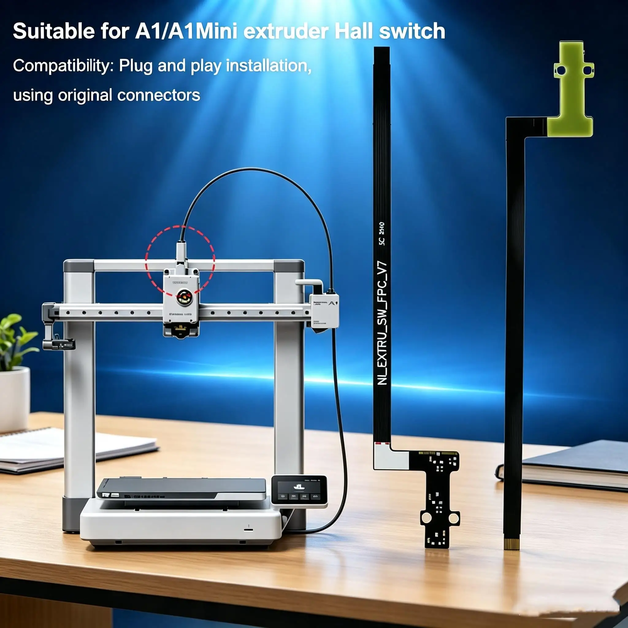 For Bamboo Lab A1/ A1 Mini Feed Hall Board Filament Sensor Replacement with Ribbon FPC Cable 3D Printers Parts﻿