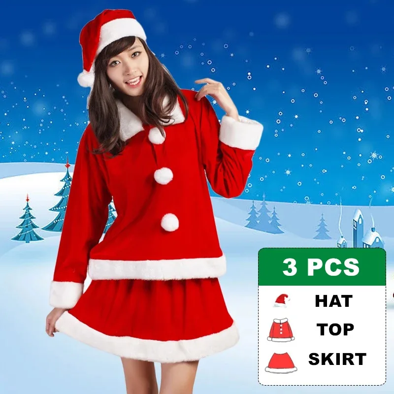Sky06 달콤한 미스 산타 의상 드레스 Babydoll 여성 코스프레 옷 새해 이브 파티 드레스 Up66lU &