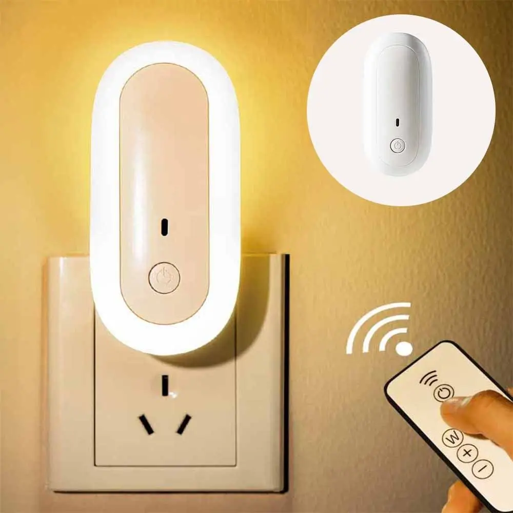 Eye Protection LED Night Light Low Wattage Wall Plug-In Plug-In Night Light Energy Saving With Remote Control Socket Wall Light