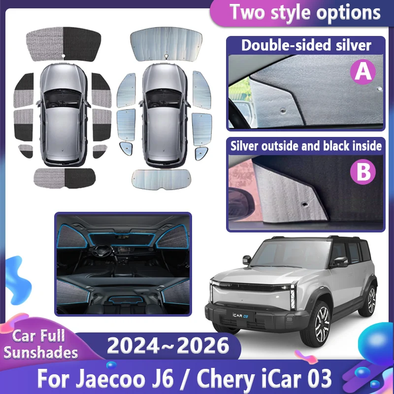 

Car Full Sunshades For Chery iCar 03 Jaecoo J6 2024 2025 2026 Window Visor Curtain Windshield Protection Cover Tools Accessories