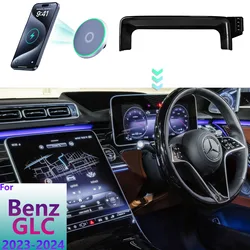 For Mercedes-Benz GLC 2023 2024 X254 Phone Holder Car Magnetic MagSafe Wireless Charging Car Mobile Phone Mount Screen Base