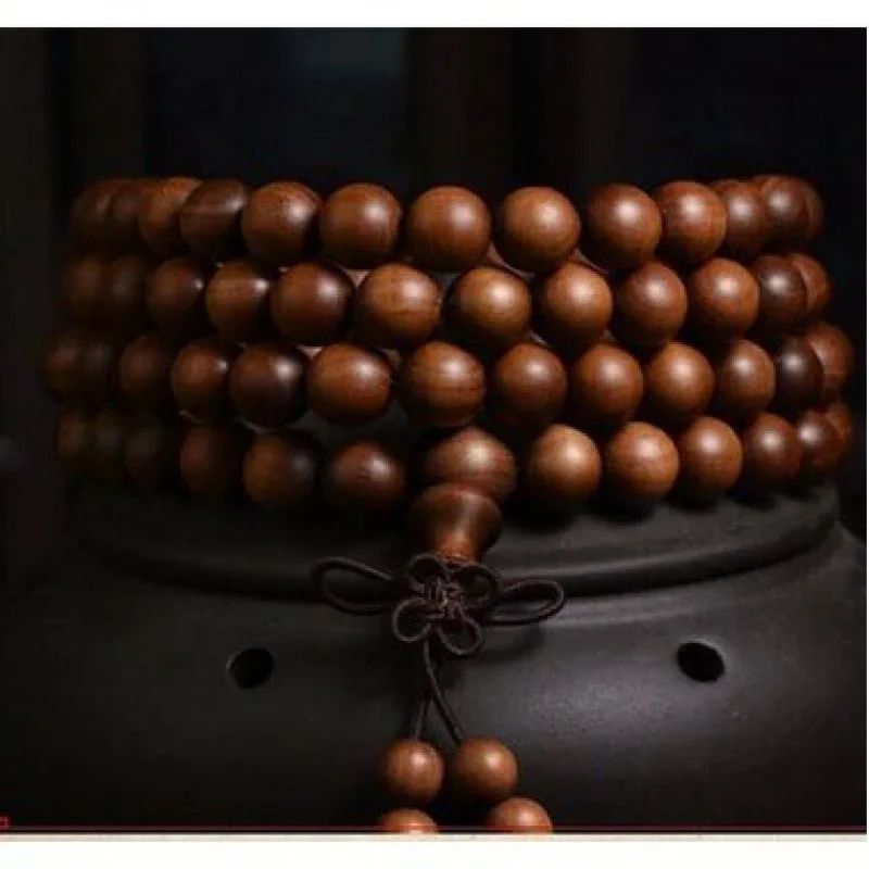 Indian Laoshan Buddha Beads Black Meat Grade Sandalwood Bracelet 108 Men and Women