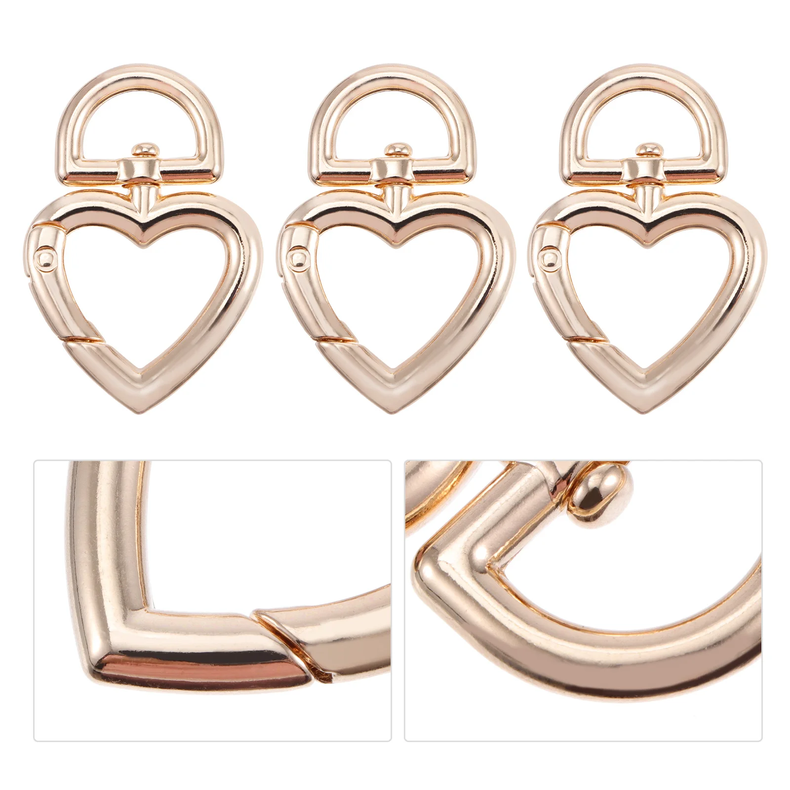 10 Pcs Heart Keychain Ring Jewelry Tag for Bag Special-shaped Love Pendants DIY Luggage Accessories Metal Keychains Travel