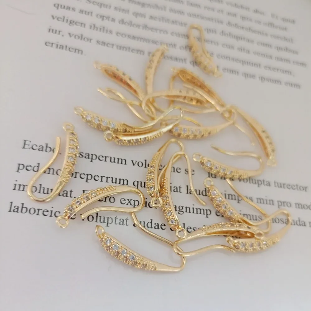 خرز مطلي بالذهب عيار 14 قيراط مرصع بالزركون أقراط بسيطة على شكل كاتربيلر مواد وإكسسوارات ذاتية الصنع #2