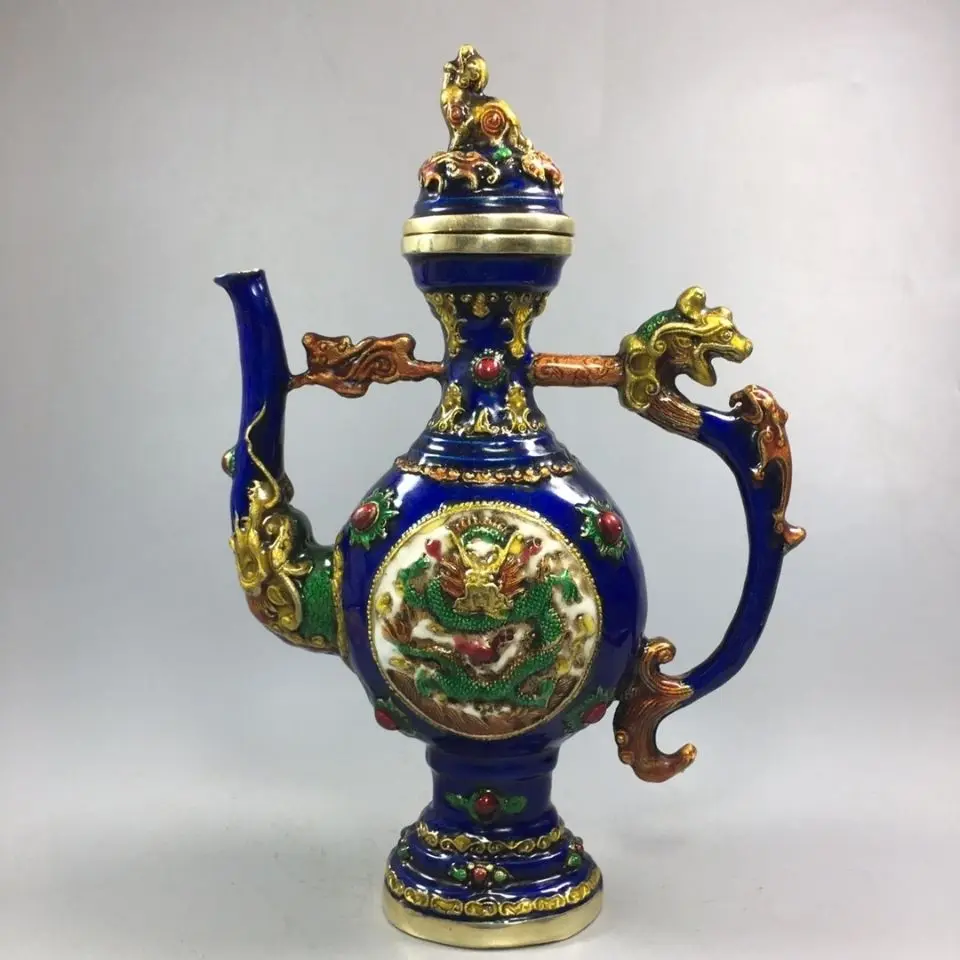 Retro Roar up to the sky pixiu Dragon  Wine Pot Ornament Decoration Tea Pet Figurines Desk Decor Accessories