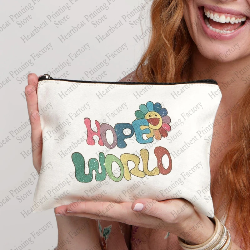 Hope World Pattern Women Cosmetic Case Makeu Bag Bath Supplies Storage Bags Wash Bag Travel Lipstick Bags Toiletry Bags