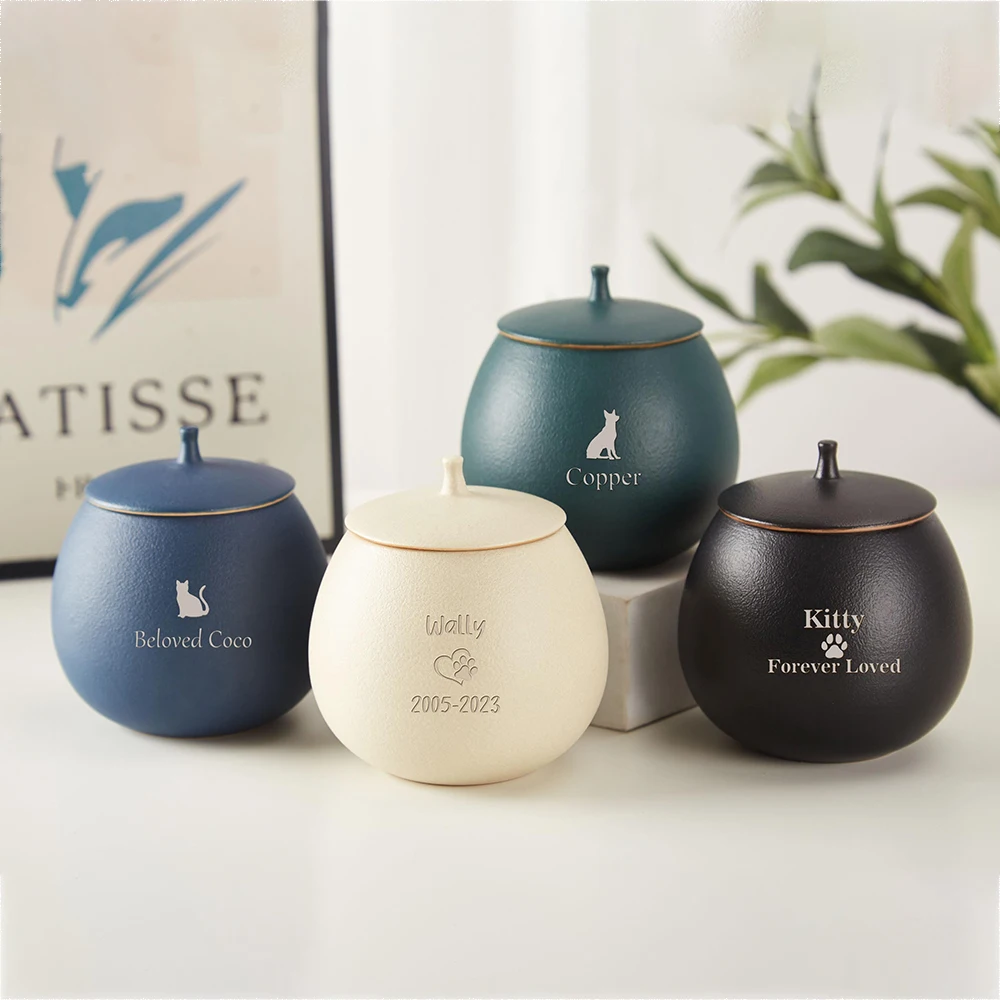 شخصية السيراميك الحيوانات الأليفة تذكار الكلب القط الطيور الجرار مخصص السيراميك Mmini الحيوانات الأليفة الجرار القط أرنب خنزير رماد الأثار #2