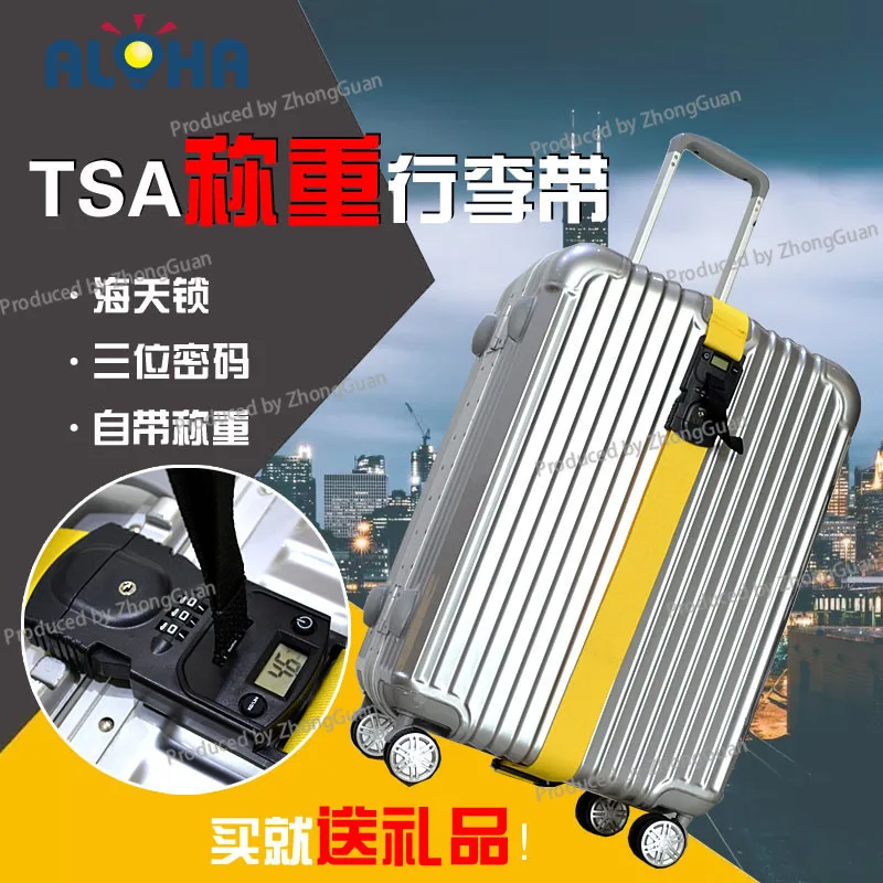 Customs Lock TSA Travel Suitcase Packing Strap Weighing Password Binding Strap One-word Cross Fixed Adjustable Rope