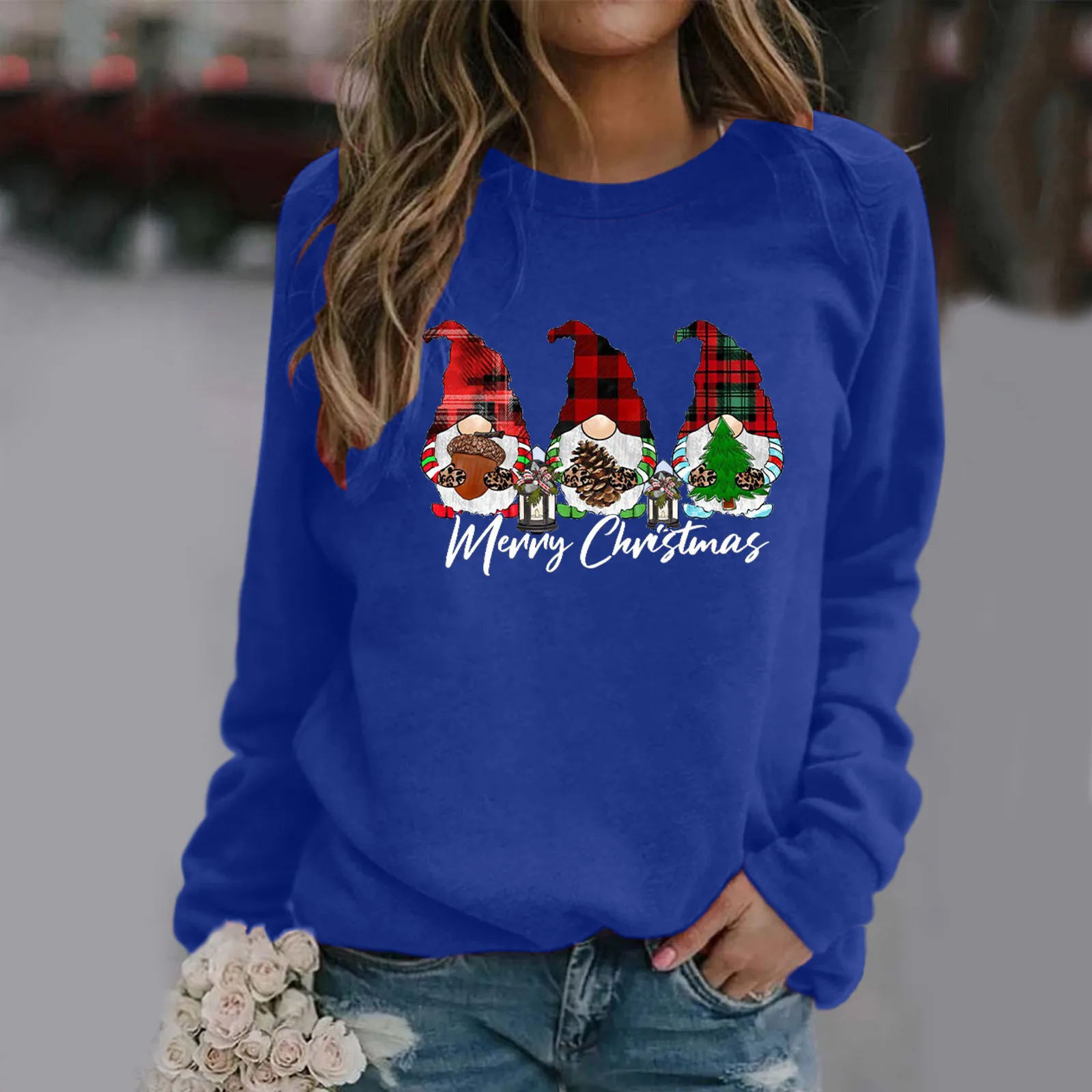 Leuke Grappige Dwerg Letterprint Kerst Hoodies Vrouwen Y 2K Losse Casual Sweatshirt 2024 Lange Mouw Ronde Hals Warm Sweate Met Capuchon