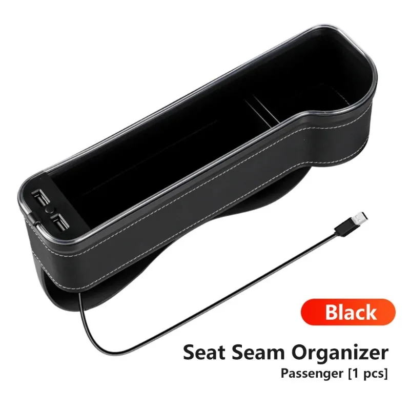 

Car Interior Accessories Color Light Emitting Diode Seat Clearance Slit Pocket 2 USB Chargers