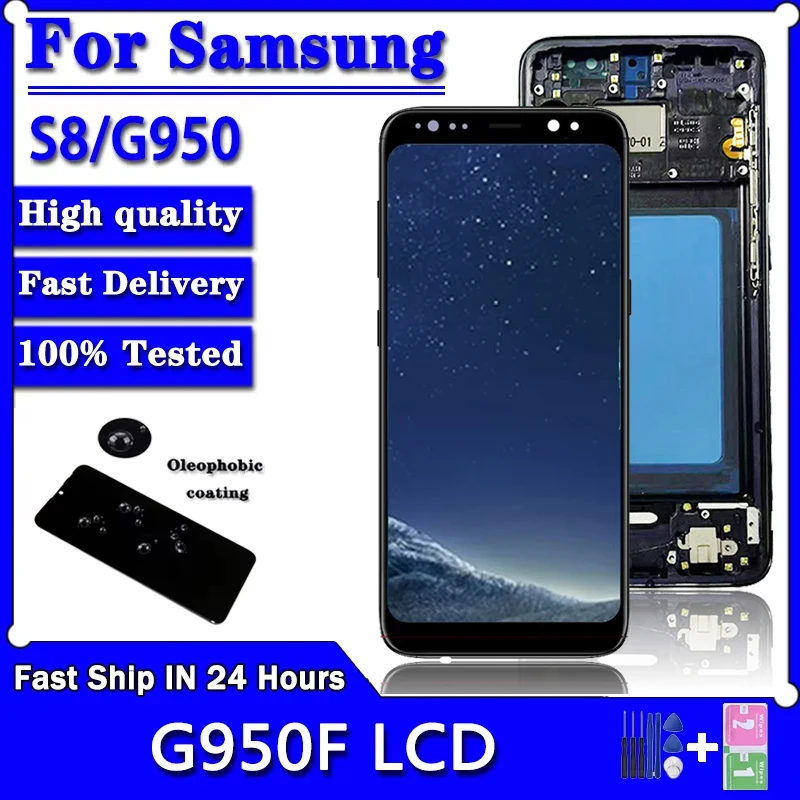100% протестированное качество TFT для Samsung S8 G950 G950F ЖК-дисплей с цифровым преобразователем сенсорного экрана для Samsung S8 LCD 100% протестированное качество TFT для Samsung S8 G950 G950F ЖК-дисплей с цифровым преобразователем сенсорного экрана для Samsung S8 LCD