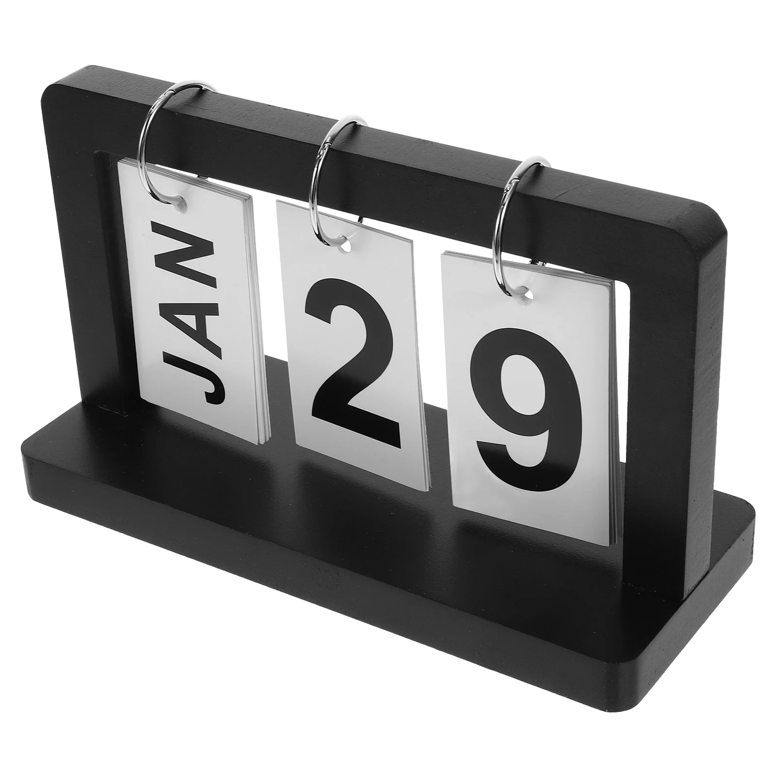 

Wooden Calendar Ornament Reusable Flip Desktop Decorative Perpetual Office