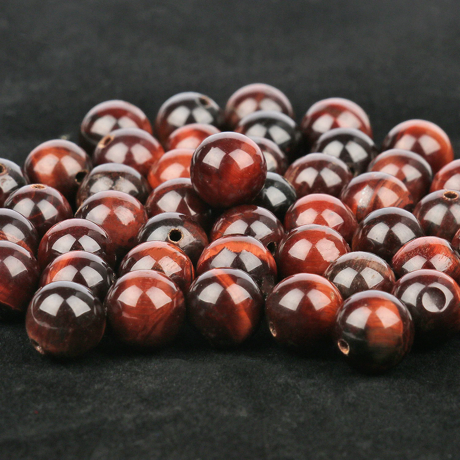 Großhandel Rote Tigerauge-Steinperlen 4-12mm Runde Lose Perlen für Schmuckherstellung DIY Armband-Zubehör – Detail 3