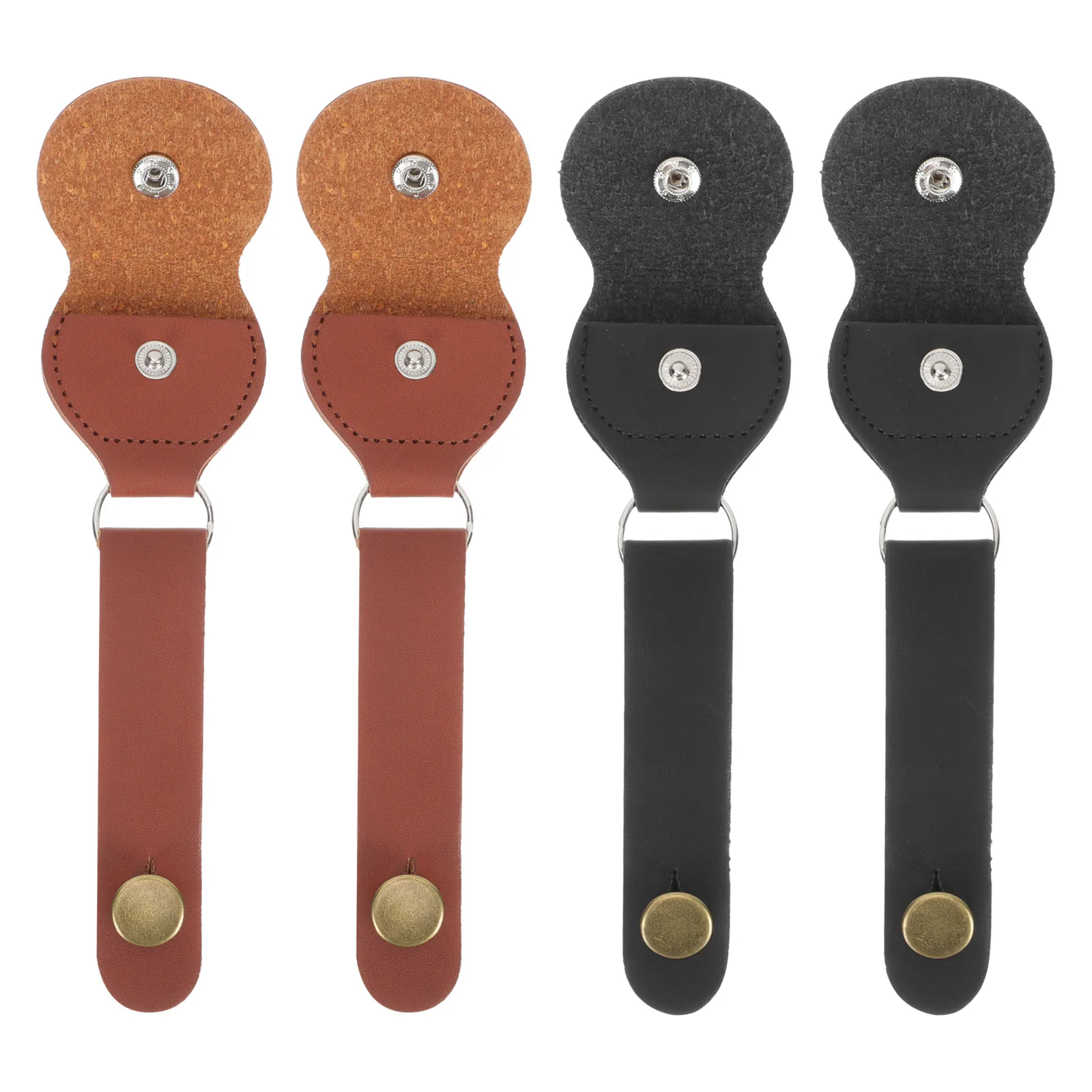 

4pcs Guitar Neck Strap Headstock Band Coffee Black Accessories for Acoustic Electric Guitar Ukulele Strap Lock