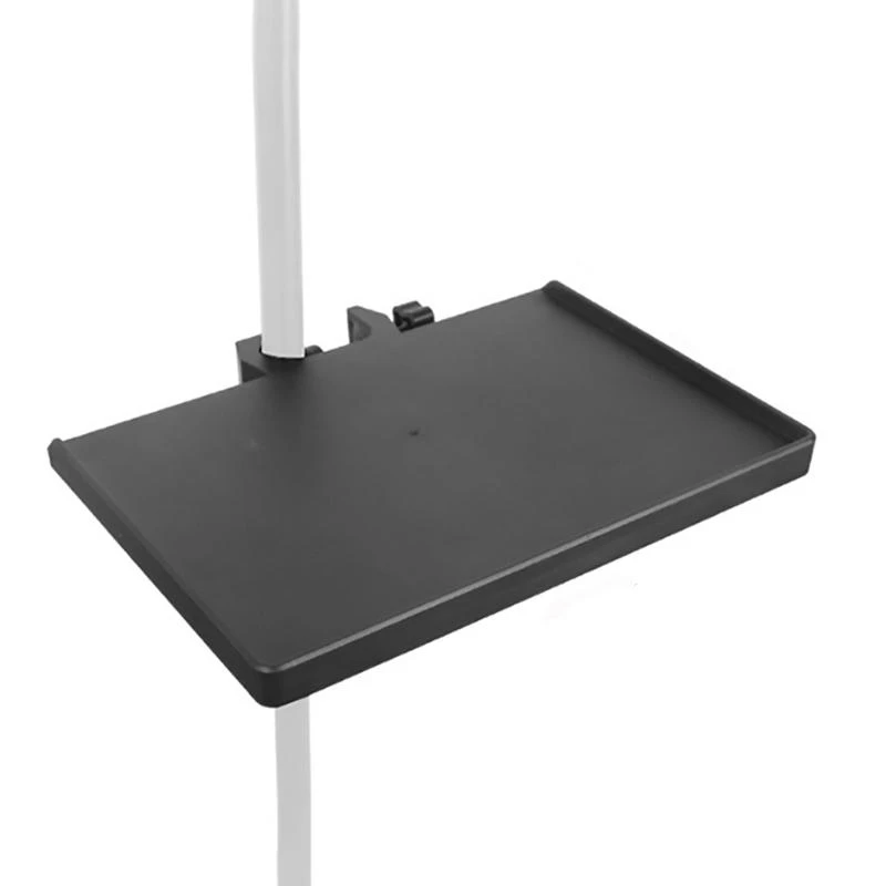 Q39E Microphone Stand Rack Tray Holder Sound Card Tray, Clamp On Shelf for Recording