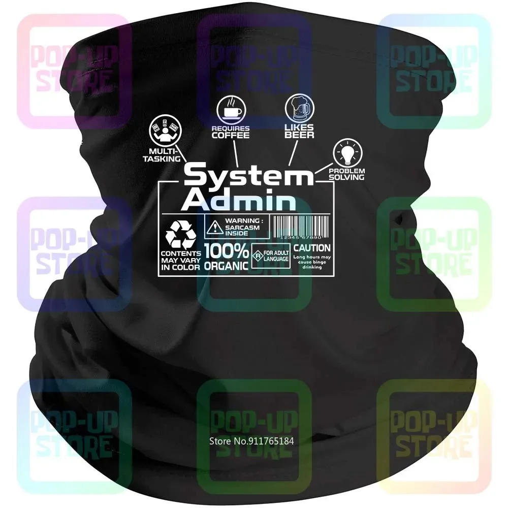 System Administrator Beer Loving Sys Admin Printing Bandana Face Mask Scarf Neck Gaiter Head Band