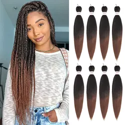 Ombre EZ Braids Crochet Hair Synthetic  Fiber Xpression Pre Stretched Twist Braiding Hair Extensions For Women Wholesale 26 Inch