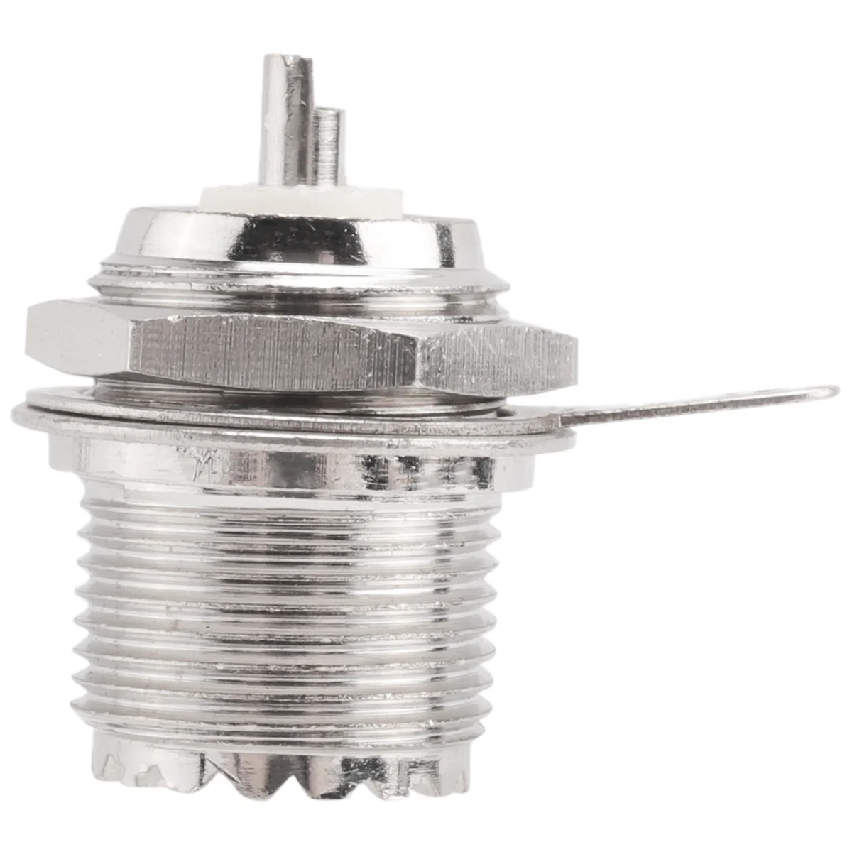 UHF Женский SO239 Разъем для переборки, паяная панель, прямой радиочастотный разъем, серебристый