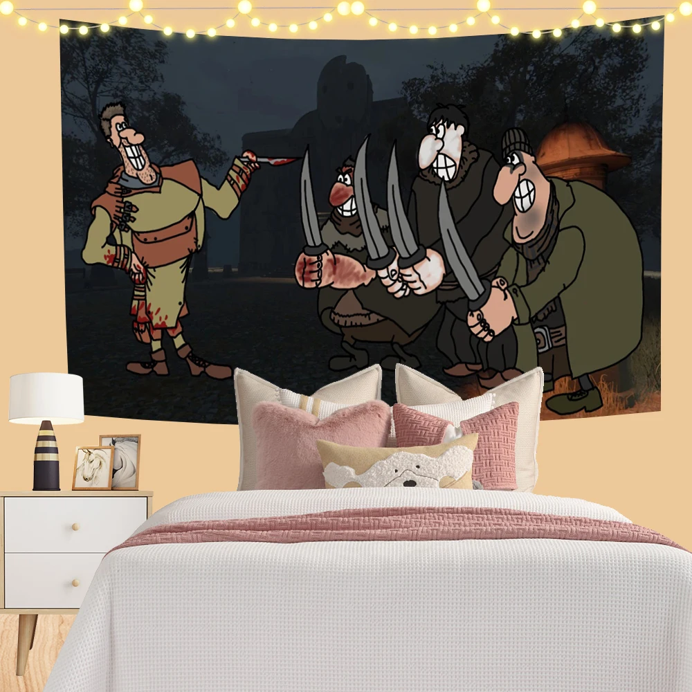 Funny Show Tapestry Sassy Smoking Meme Printed Wall Hanging Carpets Art Aesthetics Bedroom Or Home For Decoration