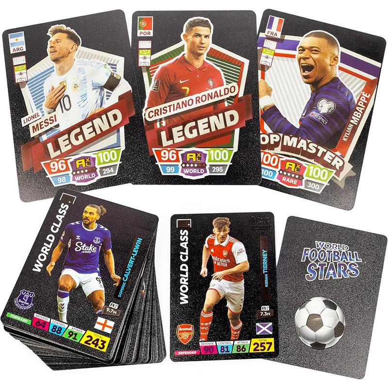 55Pcs World Football Stars Gold Foil Card Contains 55 of The World\'s Greatest Soccer Stars Collection Card Great Gift