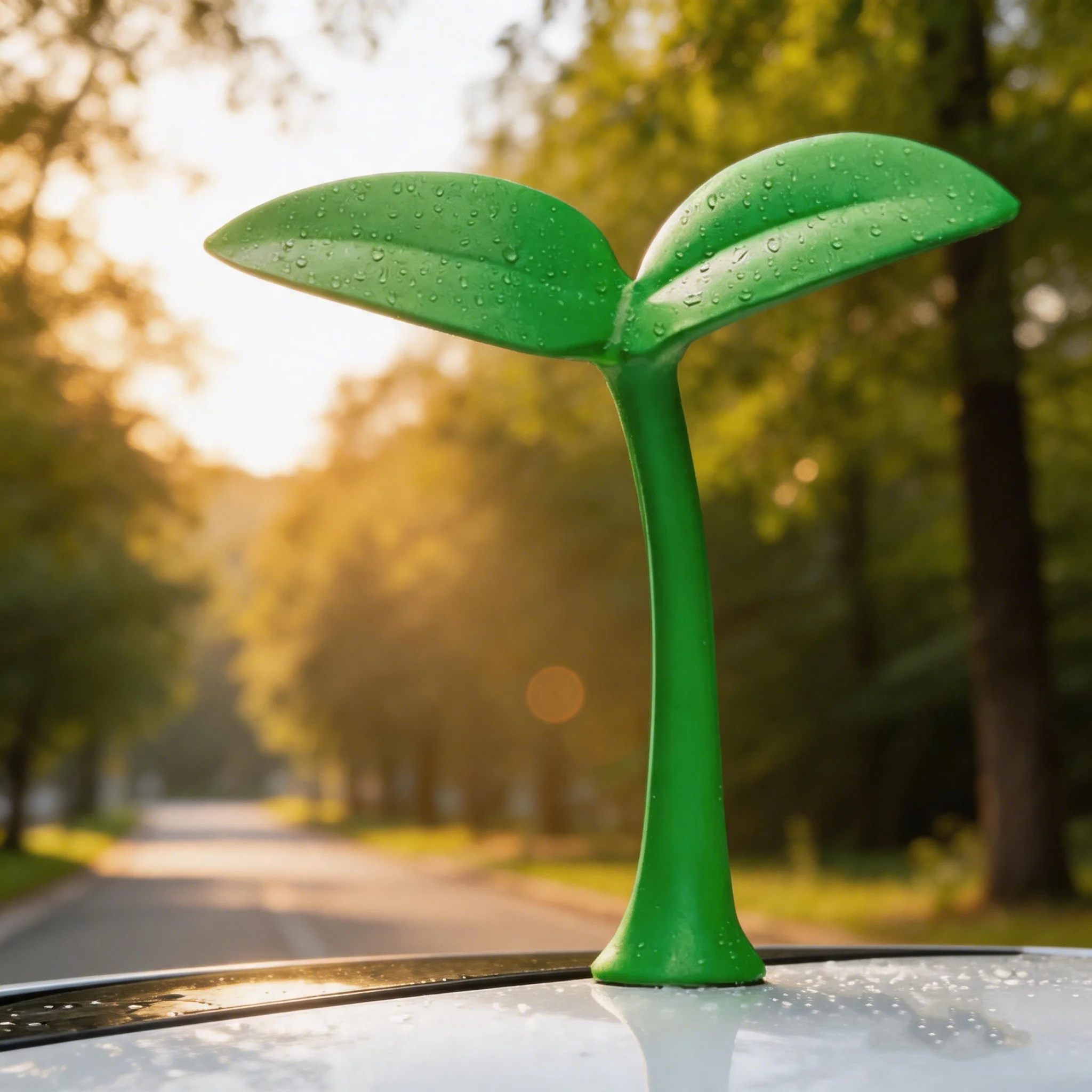 Car Roof Decor, Bean Sprout Decal Stickers for Hood or Trunk Lid, Funny Green Grass Bean Sprout Exterior Car Sticker Decoration