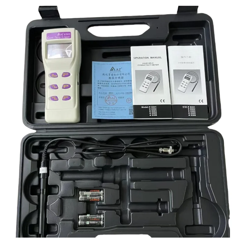 AZ8303 Conductivity Tester Water Quality Tester Temperature Display Digital Water Conductivity Meter with 99-point Memory Functi