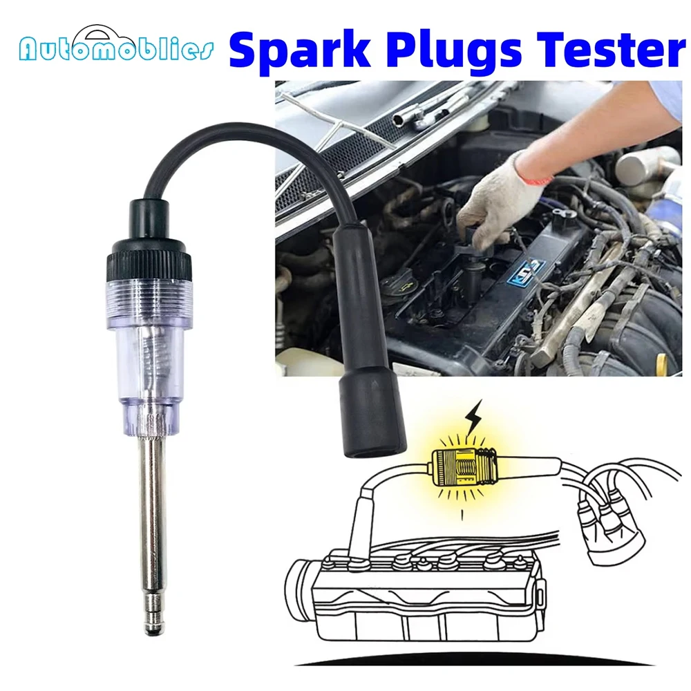 Car Spark Plug Tester Diagnostic Tools Engine Start Test In-Line Igniton Troubleshooting Kit Truck Trailer Auto Accessories Test