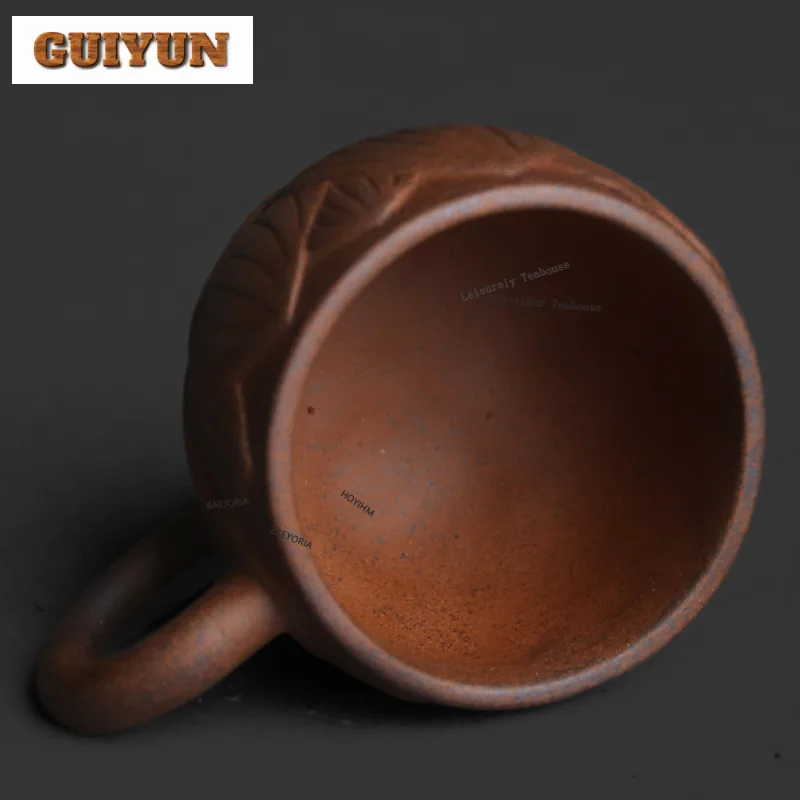 80ml Coarse Pottery Old Rock Clay Lotus Rhythm Teacup Ancient Tea Bowl Mug Tea-tasting Fragrance Cup Chazhan Master Cups Teaset